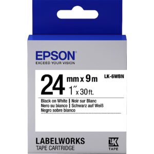 Epson TAPE LK-6WBN STD BLK-/WHT 24/9 LK-6WBN BLACK/WHITE 24MM (9M) C53S656006 8715946611648