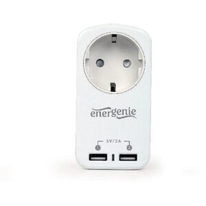 Gembird CHARGER USB WITH P/T AC SOCKET/WHITE EG-ACU2-01-W GEMBIRD EG-ACU2-01-W 8716309089852