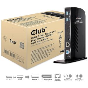 Club3D CLUB 3D DOCK USB A+C to DUAL 4K60Hz CSV-1460 8719214470777