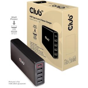 Club3D CLUB 3D USB Type A and C Power Charger 5 ports up to 111W CAC-1903EU 8719214471354