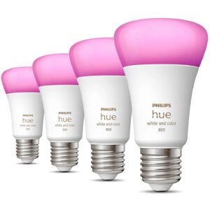 Philips Hue White & Color Ambiance E27 Viererpack 4x570lm 60W 929002489604 8719514328402